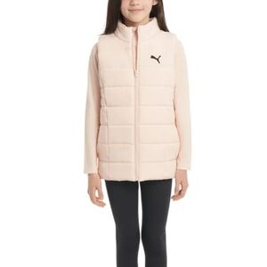 Puma Kids Light Pink Quilted Vest Size M.10/12